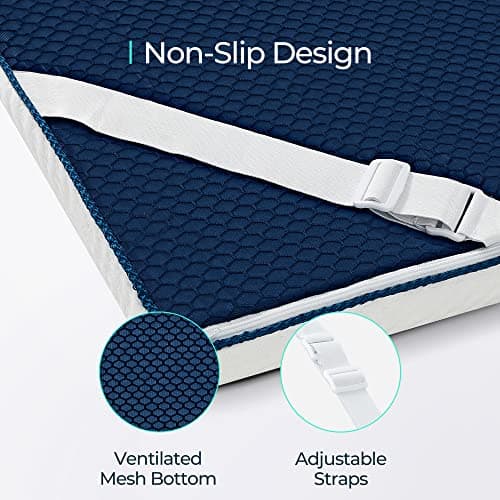 LINSY LIVING 3 Inches Cooling Gel Memory Foam Mattress Topper, Soft Bed Topper Full with Tencel Cover, CertiPUR-US and Oeko-TEX Certified, Full Size White 6