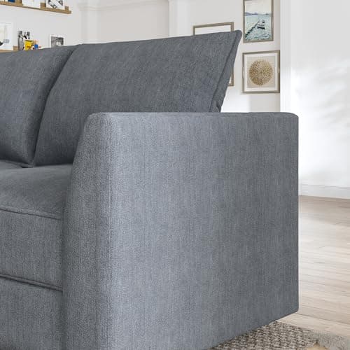 HONBAY Modular Sectional Sleeper Sofa with Storage Reversible Modular Sofa Couch Oversized Sectional Couch Bluish Grey 7
