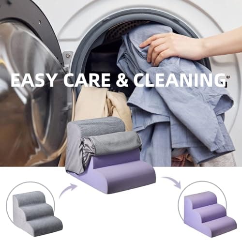 Chic Threads Dog Stairs for Small Dogs, 3-Step Dog Stairs for High Beds and Couch, Pet Steps for Small Dogs and Cats，Non-Slip Stable Indoor Dog Steps 7