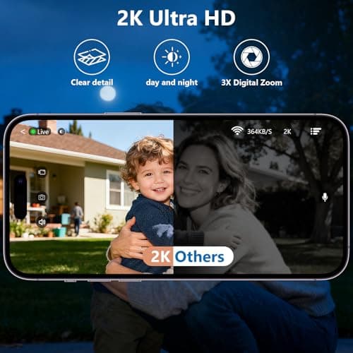 2K Security Camera Wireless Outdoor,Solar Powered WiFi Cameras for Home Security with Motion Detection,Color Night Vision(Spotlight),Instant Alert,2-Way Audio,Siren&SD/Cloud Storage,IP65,2.4GHz,2 Pack 5