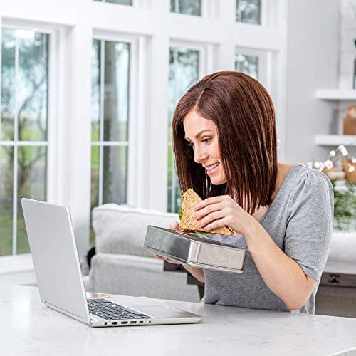 WeeSprout 18/8 Stainless Steel Bento Box (Compact Lunch Box) - 3 Compartment Metal Lunch Containers, for Kids & Adults, Bonus Dip Container, Fits in Lunch Bag & Backpack 8