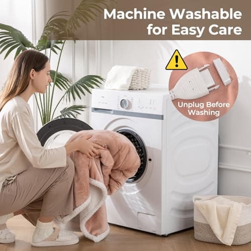 Kozyus Wearable Heated Blanket with Foot Pocket & Sleeves, Electric Blanket Heated Robe for Women & Men, 5 Heat Settings, 3H Auto-Off, Machine Washable, ETL Certified, Gift-Ready, 50x70 inches, Pink 7