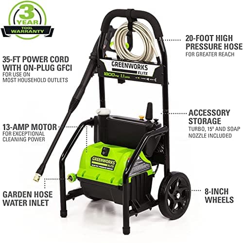 Greenworks PW-1800 1800 PSI 1.1 GPM Electric Pressure Washer 5