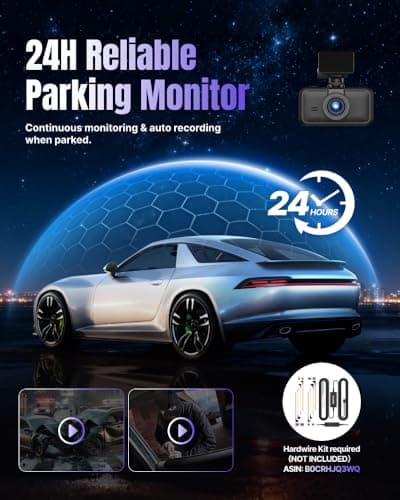 Miofive Dash Cam Front & Rear Dual Channel – Front 4K UHD + Rear 2.5K, Built-in GPS & 5GHz WiFi, 3.0″ IPS Screen, HDR & Night Vision, G-Sensor, 24-Hour Parking Mode, 32 GB Card Included 6