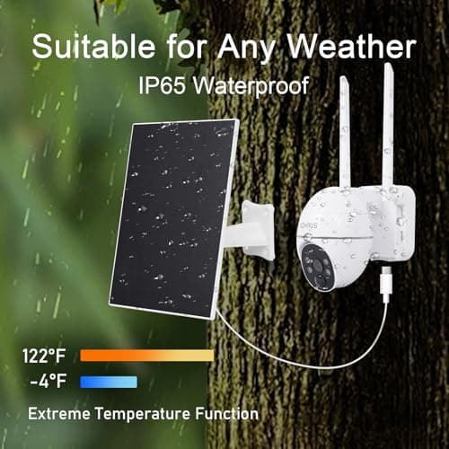 EZHAUS 4G LTE Cellular Security Camera Includes Memory Card & SIM Card(Support Verizon/AT&T/T-Mobile), 2K Solar Outdoor Cam Wireless Without WiFi Needed, 360° Live View, Color Night Vision 6