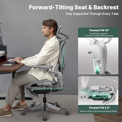 HINOMI H2 Pro Premium Ergonomic Office Chair - Comfy Home Office Desk Computer Chair with Adjustable Back Support, Swivel Wheels, Flip-up Arms, Comfortable Mesh Seat for Desk Work (Black) 5