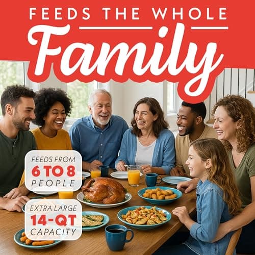 Gourmia Air Fryer - 14 Qt All-in-One Oven with Rotisserie, Digital Display with 12 Presets, Roast, Bake, Broil, Dehydrate, Dishwasher Safe Accessories, Black 8