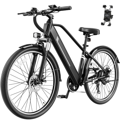 1000W Peak Electric Bike for Adults, E Bike Up to 40+ Miles, Commuter Ebike 25MPH Top Speed, 360Wh Removable Battery, 26" Ebike with 7-Speed & Front Suspension, Electric Mountain Bike for Outdoor