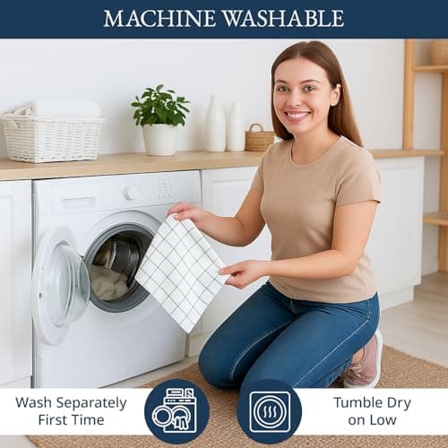 LANE LINEN Cotton Kitchen Towels Set, 6-Pack – Absorbent, Quick-Drying Dish Towels, 18" x 28", Premium Hand and Tea Towels - Olive 6