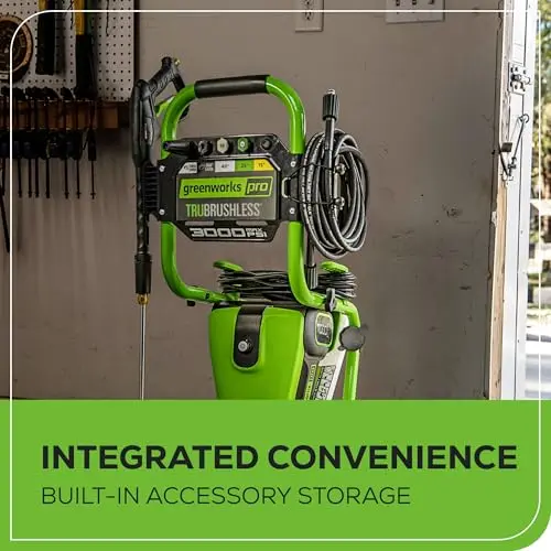 Greenworks 3000 PSI Pressure Washer (2.0 GPM Max) with Foam Cannon – Easily Remove Dirt and Grime on Siding, Fences, Patios, 9