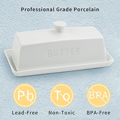 Ceramic Butter Dish with Lid - SGAOFIEE Porcelain Butter Dish with Lid and Knife for Countertop, Perfect for 1 Stick of East Coast Butter 5