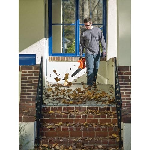 BLACK+DECKER Electric Leaf Blower, Handheld Blowers for Lawn Care, Lightweight, 180 MPH 180 CFM, 7-Amp, Corded (LB700) 13