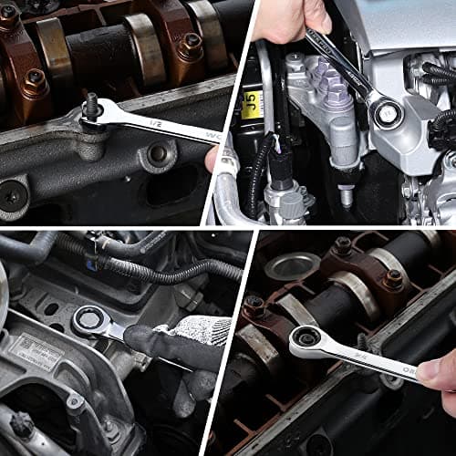 WORKPRO 22-Piece Ratcheting Combination Wrench Set, 72 Teeth, Combo Ratchet Wrenches Set with Organizer Box, Metric 6-18mm & SAE 1/4-3/4" 7