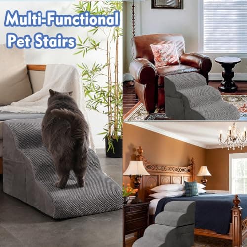 Furnishh Dog Stairs for Small Dogs High Bed Couch Chair, 14.5 Inches 3-Step Pet Steps, Dog Ramp for Older Injured Dogs, Cats, Small Pets, Non-Slip and Durable 6