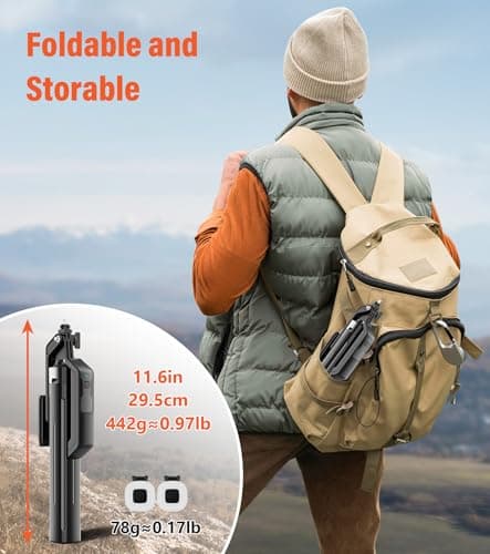 Funxee Selfie Stick Phone Tripod - 71 inch Tall Cell Phone Holder with Detachable Wireless Remote and 2 LED Lights for Recording, Video and Picture, Phone Stand for iPhone, Android, Camera & Gopro 8