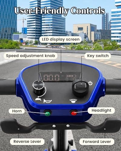 Ecomobi MS02-F 15-30Miles 4 Wheels Foldable Mobility Scooter for Adults&Seniors, 46Lbs Lightweight & 350W Powered Electric Folding Wheelchair, Removable Battery Compact & Convenient for Travel 9