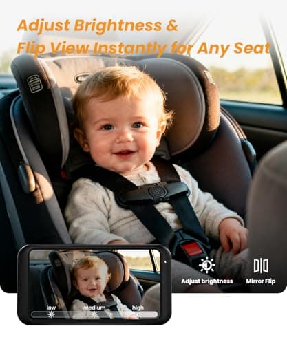 Babyvue USB Car Camera for Baby : 4.5" Baby Car Camera with 1080P Crystal Clear Mirror View, Easy Installation Carseat Rear Facing Moitor for Kids, HD IR Night Vision Backseat Monitor 9