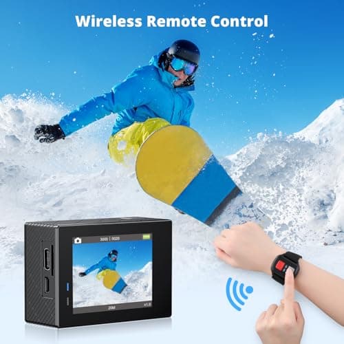 AKASO Brave 4 Action Camera 4K 30fps with 64GB MicroSD U3 Card Bicycle Helmet Accessories Kit Bundle, 20MP Ultra HD 131FT Waterproof Underwater Camera EIS WiFi Remote Control 5X Zoom Sport Cameras 6