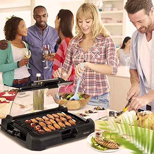 Secura Smokeless Indoor Grill 1800-Watt Electric Griddle with Reversible 2 in 1 Grill and Griddle Plates Plate, Glass Lid, Extra Large Drip Tray (Dishwasher Safe) 7