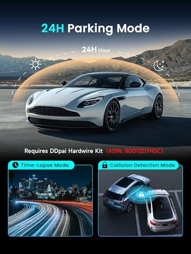 DDPAI 2.5K Dash Cam Front and Rear, 1600P+1080P Dual Dash Camera for Cars with APP, Built-in WiFi, Night Vision, 140° Wide Angle, WDR, 24H Parking Mode, G-Sensor, Support 256GB Max TF Card, N3 Pro 5