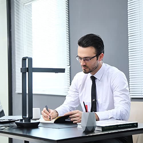 CZUR Aura Pro Portable Book Scanner, A3 Document Scanner, Auto-Flatten & Fingerprint Removal Technologies, Multi-Language OCR, 90° Foldable, for Mac & Windows 7
