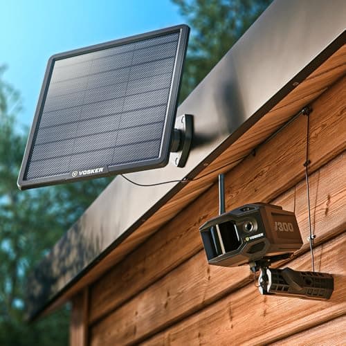 Vosker V300 Ultimate 4G-LTE Autonomous Outdoor Security Camera with External Solar Panel | High-Capacity 15,000 mAh External Solar Power Bank | SIM Cards Included | No WiFi Needed | Live Streaming 7