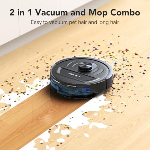 BPMIO Robot Vacuum and Mop Combo, 5500Pa Strong Suction, LiDAR Navigation with Smart Mapping, 120-Min Runtime, Custom Cleaning Schedule, Alexa & WiFi/App Compatible, Ideal for Pet Hair & Hard Floors 9
