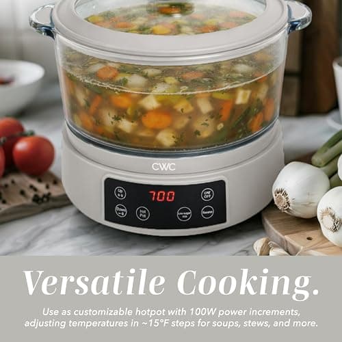 COOK WITH COLOR 3L Glass Mini Low Carb Rice Cooker – Holds 2 Cups Raw/Makes 6 Cups Cooked with Auto Lift Filter Basket, Hotpot & Steamer for Rice, Grains, Digital Panel with Keep Warm, Cream 7
