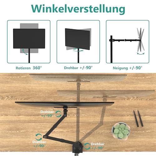 WALI Monitor Arm Mount for Desk, Single Extra Tall Computer Desk Mount, Monitor Bracket Mount Stand Single, up to 32 inch, 22 lbs (M001XL), Black 5