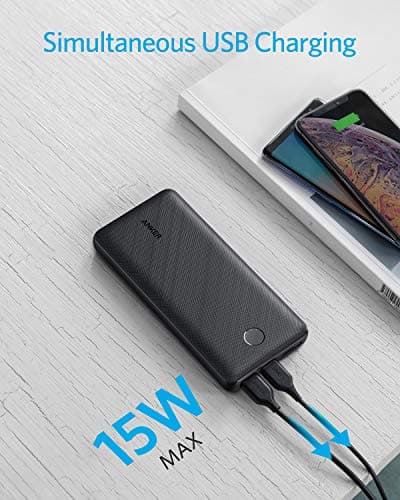 Anker Portable Charger, 325 Power Bank (PowerCore Essential 20K), 20000mAh Battery Pack with 15W Charging, PowerIQ, 2 USB-A, 1 Micro USB, Two-Way USB-C Ports for iPhone Series, AirPods, and More 5