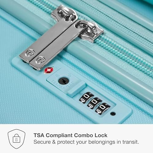 Traveler's Choice Pagosa Hardshell Expandable Luggage with Spinner Wheels, Baby Blue, 22-Inch Carry-on 6