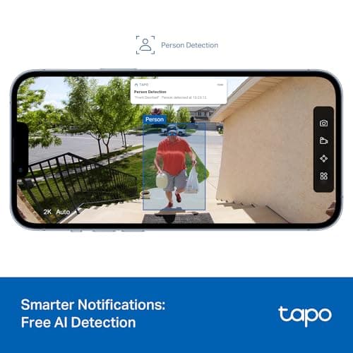 Tapo 2K Wireless Smart Video Doorbell - 160° Ultra-Wide View, Person Detection, 2-Way Talk, Ring Call, Night Vision, Subscription-Free Local Storage or Optional Cloud, Works with Alexa, D205 5