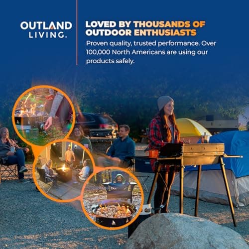 Outland Living Portable Propane Fire Pit, 19-inch, 58,000 BTU Smokeless Gas Firebowl | Perfect for Camping, Patio, Backyard, Tailgating, Deck, RV| Black 823 Standard 10