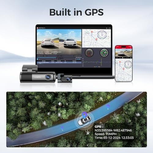 LD06 5G WiFi Dash Cam Front and Rear, 5K Dash Camera for Cars with 64GB SD Card, Night Vision Voice Control, G-Sensor Built-in GPS, 24H Parking Mode Loop Recording, Max Up Support 256GB 6