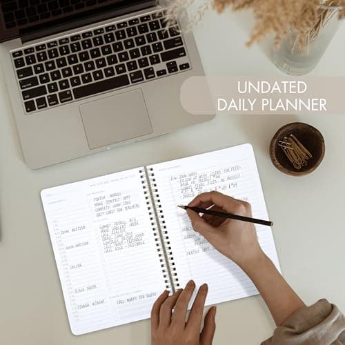 Beautiful Daily Planner And Notebook With Hourly Schedule - Aesthetic Spiral To do List Notepad to Easily Organize Your Work Tasks And Appointments - The Perfect Office Supplies For Women 5