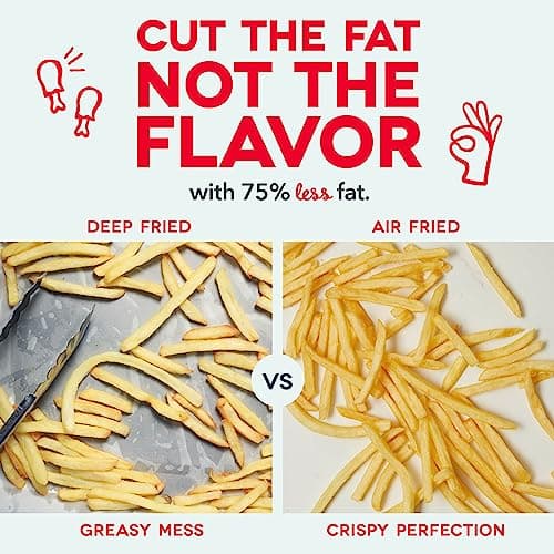 Dash Tasti-Crisp™ Air Fryer - AirCrisp® Technology - Compact Design with Adjustable Temperature Control - Nonstick Fry Basket & Auto Shut-Off Feature - 2.6 Quarts - Cool Grey 10