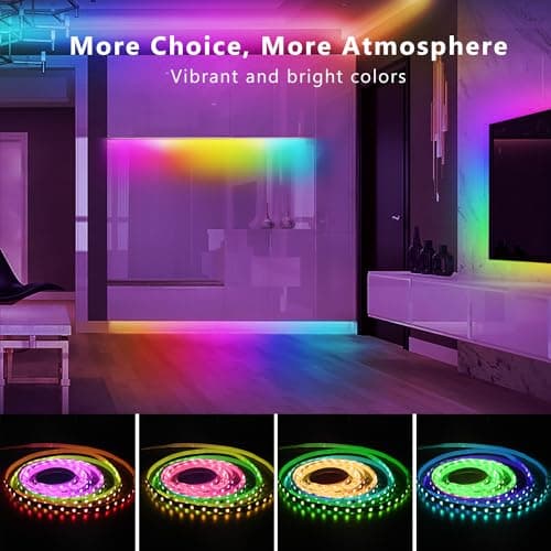 DAYBETTER Smart IC LED Strip Lights, BGRIC LED Lights for Bedroom, DIY Multiple Colors on One Line, App Control Color Changing Strip Lighting Music Sync Home Decor 16.4 ft 3