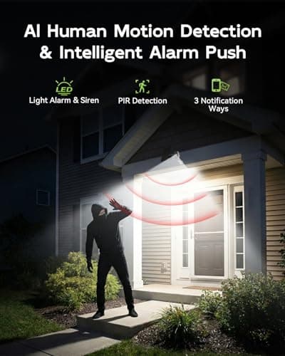 TIEJUS 2K Solar Security Cameras Wireless Outdoor, 2.4G/5G WiFi, Powered by Sun Rechargeable Battery Backup, Color Night Vision, PIR AI Motion Detection,2 Way Talk,IP66,Works with Alexa/Cloud/SD 8