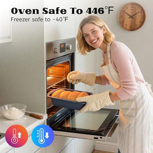 Bread Pan for Homemade Bread：9.5 x 5 Inch Silicone Loaf Pan for Baking with Metal Frame - Nonstick Banana Loaf Tin Tray for Sandwich Sourdough Pumpkin Sour Dough - for Oven Kitchen Home Bakers 8