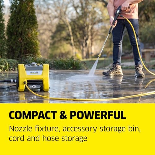 Kärcher Pressure Washer K1800PS Cube, CETA Certified, 3 Spray Nozzles, Detergent Tank, for Cars, Driveways, Siding, Patios, 1.2 max. GPM 7