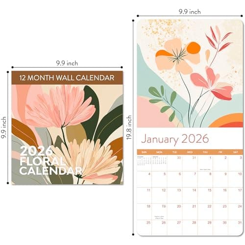 2026 Floral Art Calendar | Modern Art Deco Flower Wall Calendar for 2026, Get Lost In Vintage Beauty with This Elegant Floral Aesthetic Hanging Wall Planner For Your Boho Home 6