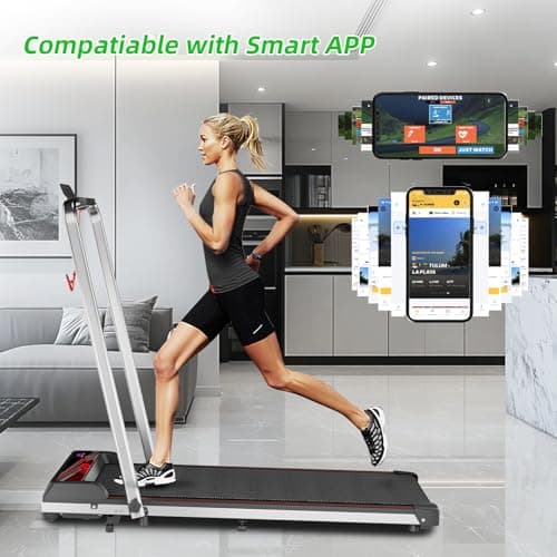 NAYSAYE Walking Pad Treadmill, Folding Walking Pad with Incline 2 in 1, Remote Control and App Compatibility, Portable Treadmill Under Desk Treadmill for Home and Small Spaces, 300 Lbs Capacity 6