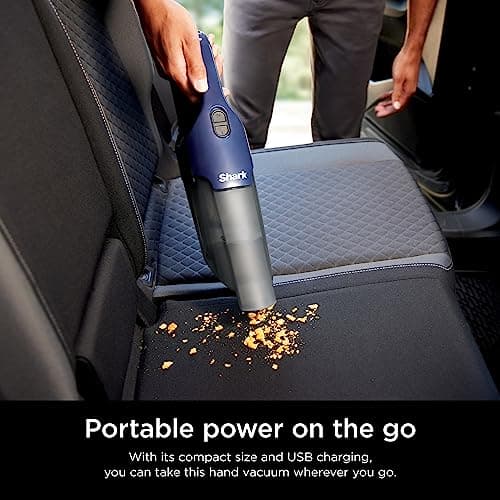 Shark CH701 Cyclone PET Handheld Vacuum with PetExtract Hair, 8" Crevice Tool, HyperVelocity Suction, Navy Blue/Grey (Renewed) 8