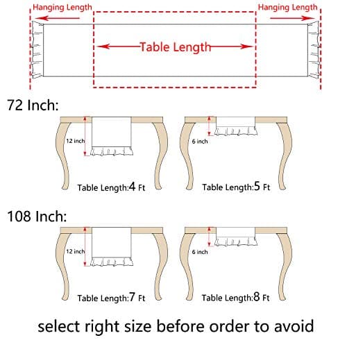 Letjolt White Table Runner 72 Inches Long Shabby Chic Ruffled Table Runner Farmhouse Table Decor Rustic Home Table Decoration for Baby Shower Bride Shower 7