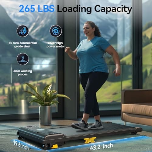 Servfit Walking Pad with Incline, 2.5HP Under Desk Treadmill, 3 in 1 Portable Treadmill with Remote Control, LED Display, Hidden Safety Switch, Mini Walking Jogging Machine for Home Office 5
