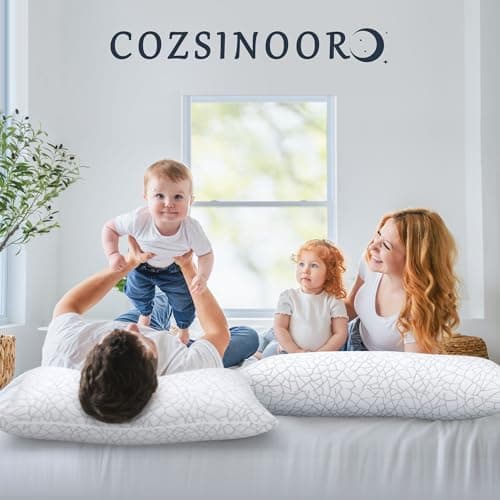 COZSINOOR Side Sleeper Pillows Queen Size Set of 2 for Sleeping - Crescent Adjustable Shredded Memory Foam Pillows 2 Pack, Cooling Bed Pillow for Back and Stomach Sleepers, Breathable Washable Cover 8