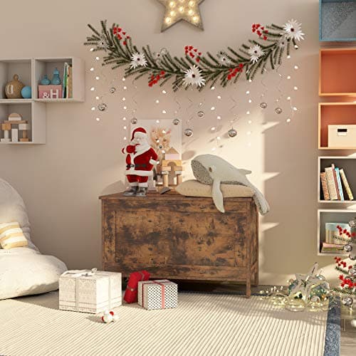 HOOBRO Toy Box, Retro Wooden Look Storage Chest with Safety Hinge, Entryway Storage Bench Supports 220 lb, 29.9 x 15.7 x 18.9 Inches Toy Chest Organizer, Easy Assembly (Rustic Brown) BF75CW01G1 4