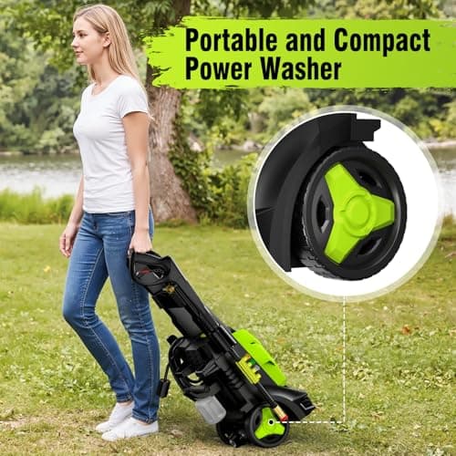 Pressure Washer, Power Washer with 4 Quick Connect Nozzles 1 Foam Cannon, High Pressure Cleaning Machine for Cars/Fences/Driveways/Patios/Farms/Home Cleaning 7