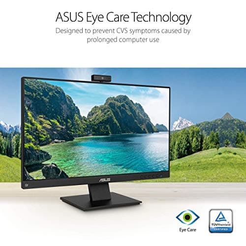 ASUS BE24EQK 24” Business Monitor with 1080P Full HD IPS, Eye Care, DisplayPort HDMI, Frameless, Built-in Adjustable 2MP Webcam, Mic Array, Stereo Speaker, Video Conference,Black 5