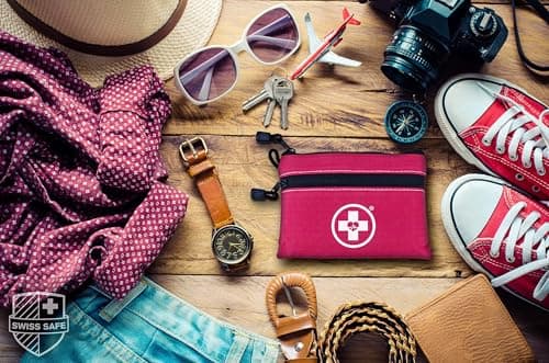 Swiss Safe 2-in-1 First Aid Kit for Car, Travel & Home, Businesses - Bonus Mini Kit for Medical Emergency Aid, Survival, Camping - 64 Piece, Travel FAK 5